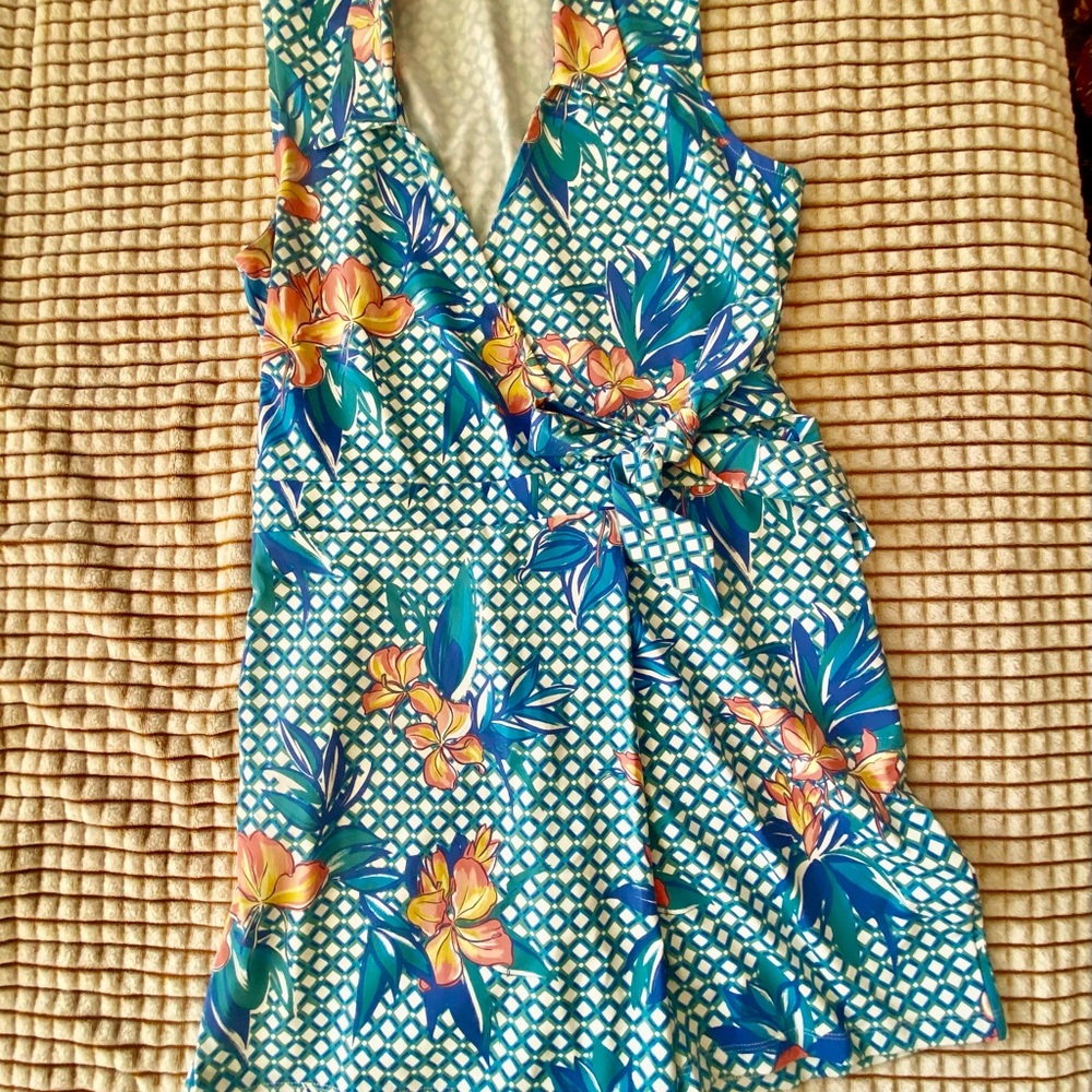 Tori Richard Blue Floral Jumpsuit